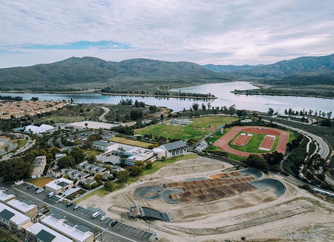 an aerial view of the grounds of the Chula Vista Elite Athlete Training Center