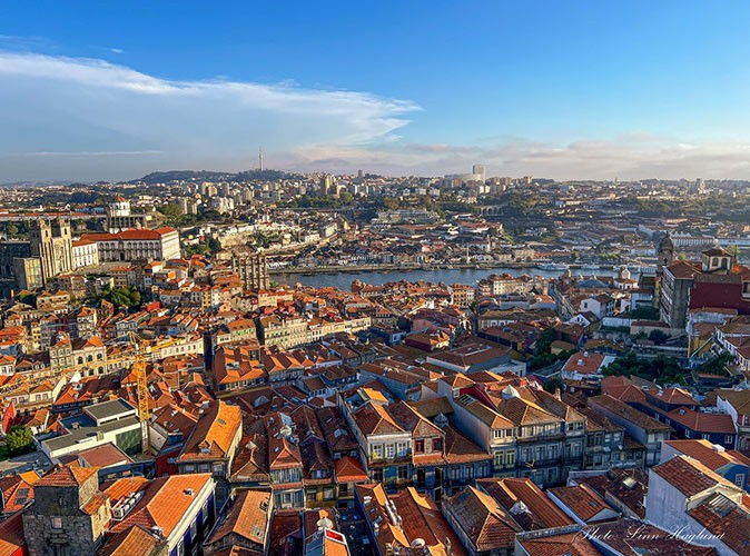 Aerial view of Porto from the Clerigos Tower