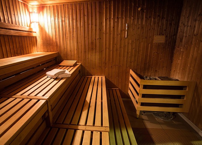 A nice Christmas tradition in Finland The interior of a traditional wooden sauna