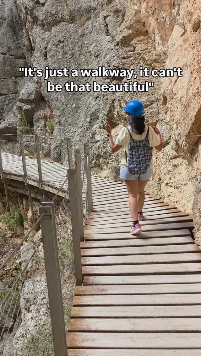 This is the Caminito del Rey in Spain. 🇪🇸

And many people have asked "Is the Caminito del Rey worth it?"

After walking it myself, my answer is yes, but there are a few things you should know first.

For those who don't know, Caminito del Rey is a walkway suspended along the walls of a dramatic gorge near Málaga in southern Spain. It was once considered one of the most dangerous walks in the world, but after a major restoration project, it's now completely safe and one of Spain's most popular tourist attractions.

And that's the biggest downside: it's popular.

If you're hoping to have the trail all to yourself, you'll be disappointed. Expect plenty of other visitors, especially during weekends, holidays, and peak season.

That said, the scenery is spectacular! The walk takes you through a stunning canyon with impressive views, narrow pathways, and the famous suspended sections that make Caminito del Rey so unique.

A few practical tips:

- Book your tickets well in advance. They regularly sell out, especially in spring and autumn.

- You don't need a car. Caminito del Rey can also be reached by train from Málaga.

- Don't let its history scare you. The trail is now well-maintained, safe, and an easy walk. 

Have you walked the Caminito del Rey, or is it still on your Spain bucket list?

#caminitodelrey #travelspain #andalucia