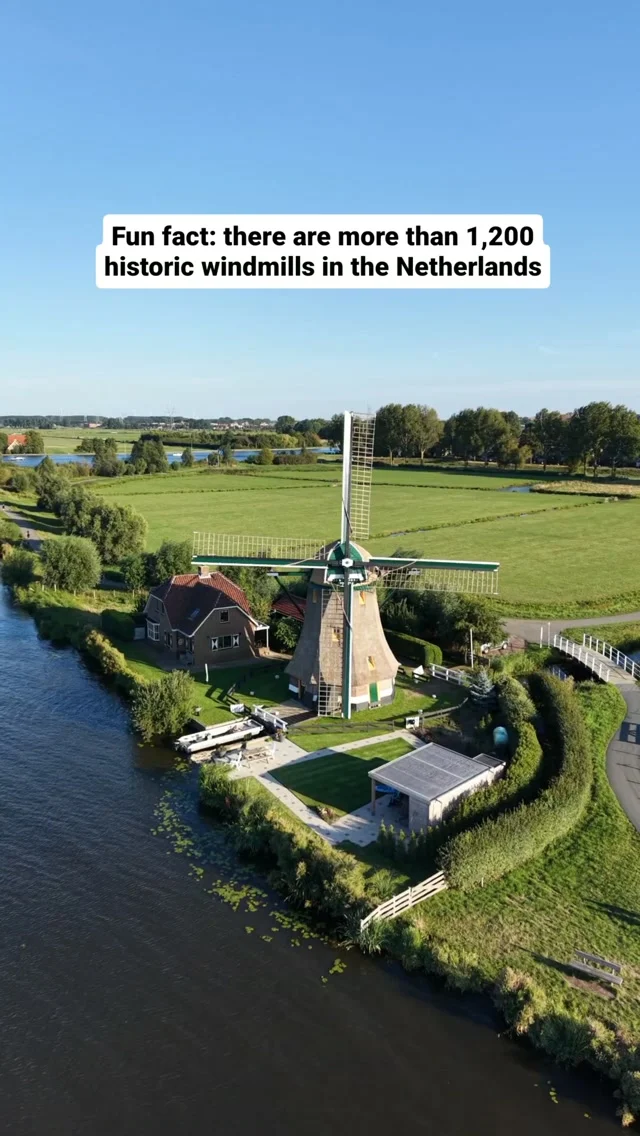 There’s a reason windmills are such a symbol of the Netherlands. 🇳🇱 

I’m Dutch, so I grew up seeing windmills as part of the landscape. But after spending so much time abroad, I’ve started appreciating these typically Dutch scenes a lot more.

And there are still more than 1,200 historic windmills in the Netherlands today. Some are now museums, but many are still in operation, preserving traditional ways of using wind power.

Historically, Dutch windmills were used for much more than grinding grain. They played an important role in water management and land reclamation, helping pump water from low-lying areas and making it possible for the Netherlands to create and protect large areas of land. 

Today, you can find windmills scattered throughout the Dutch countryside, from small villages to well-known attractions such as Kinderdijk and the Zaanse Schans. But you don't have to visit one of the famous tourist sites to see them.

One of my favorite things about traveling around the Netherlands is that you can simply take a train, or rent a bicycle and head outside the major cities. Before long, you'll find yourself passing a historic windmill, waterways and fields like these.

So if you're visiting the Netherlands, keep your eyes open. You might be surprised by how many windmills you see along the way. 💚

#netherlands 
#traveltip
#windmill 
#visiteurope